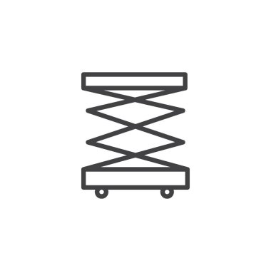 Makine satırı simgesi kaldırma, Anahat vektör işareti, üzerinde beyaz izole doğrusal stil piktogram. Sembol, logo illüstrasyon. Düzenlenebilir kontur