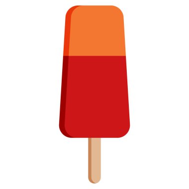 Meyve dondurma simge, vektör çizim düz stil tasarım üzerinde beyaz izole. Renkli grafik