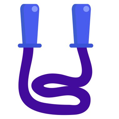 Atlama ipi simgesi, üzerinde beyaz izole illüstrasyon düz stil tasarım vektör. Renkli grafik