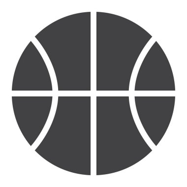 Basketbol topu simge vektör, düz işareti, üzerinde beyaz izole katı piktogram dolu. Sembol, logo illüstrasyon. Piksel mükemmel grafikler
