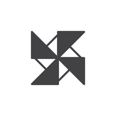 Fırıldak simge vektör, düz işareti, üzerinde beyaz izole katı piktogram dolu. Sembol, logo illüstrasyon