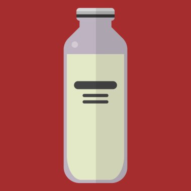 Tıp şişe vektör çizim. Düz stil tasarım. Renkli grafik