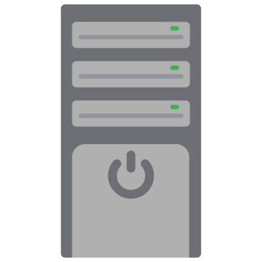 Masaüstü Bilgisayar vektör çizim. Düz stil tasarım. Renkli grafik