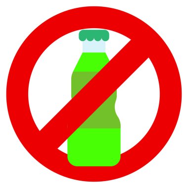 Sıvı yasağı yok illüstrasyon vektör. Düz stil tasarım. Renkli grafik