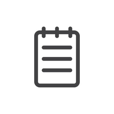 Faturası satırı basit simgesi, Anahat vektör işareti üzerinde beyaz izole doğrusal stil piktogram. Not sembol, logo illüstrasyon. Düzenlenebilir inme. Piksel mükemmel vektör grafikleri