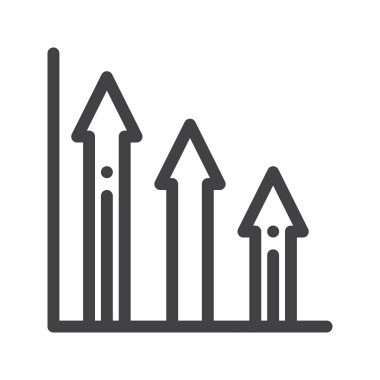 Grafik hat simgesi, büyüyen Anahat vektör işareti, üzerinde beyaz izole doğrusal stil piktogram. Sembol, logo illüstrasyon. Düzenlenebilir kontur