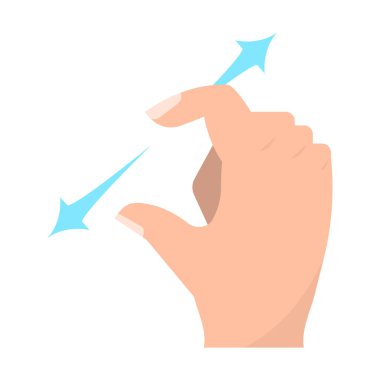 Dokunmatik ekranı jestleri vektör resimde yakınlaştırma. Düz stil tasarım. Renkli grafik