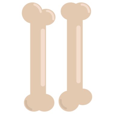 İnsan kemik simge, vektör çizim düz stil tasarım üzerinde beyaz izole. Renkli grafik