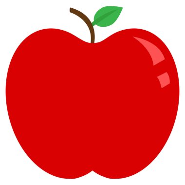 Kırmızı elma simgesi, vektör çizim düz stil tasarım üzerinde beyaz izole. Renkli grafik