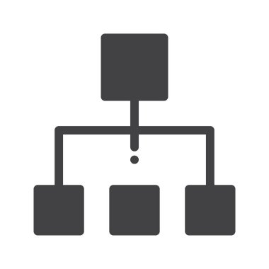 İş organizasyon simge vektör, düz işareti, üzerinde beyaz izole katı piktogram dolu. Sembol, logo illüstrasyon