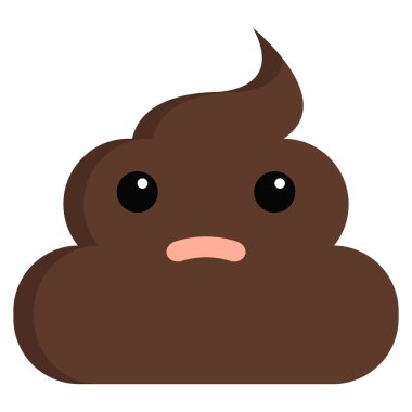 Istıraplı yüz kötü kokulu kaka boku emoji düz simgesi, vektör işareti, renkli sembol üzerinde beyaz izole. Sembol, logo illüstrasyon. Düz stil tasarım