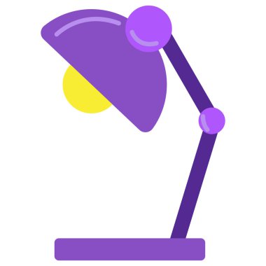 Lamba simgesini masa, düz stil üzerine beyaz izole illüstrasyon vektör. Renkli grafik