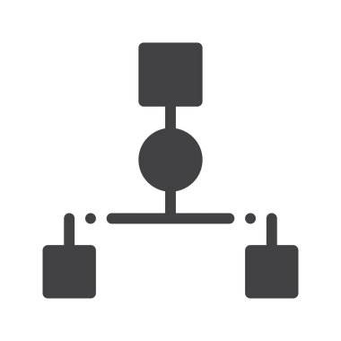 İş organizasyon simge vektör, düz işareti, üzerinde beyaz izole katı piktogram dolu. Sembol, logo illüstrasyon