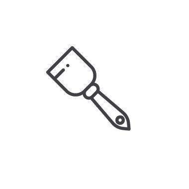 Mala iş aracı satırı simgesi, vektör işareti, anahat üzerinde beyaz izole doğrusal stil piktogram. Sembol, logo illüstrasyon. Düzenlenebilir kontur