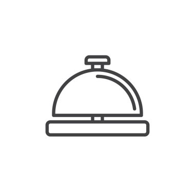 Servis çan satırı simgesi, vektör işareti, anahat üzerinde beyaz izole doğrusal stil piktogram. Sembol, logo illüstrasyon. Düzenlenebilir inme. Piksel mükemmel vektör grafikleri