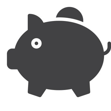 Kumbara simge vektör, düz işareti, üzerinde beyaz izole katı piktogram dolu. Sembol, logo illüstrasyon. Piksel mükemmel vektör grafikleri