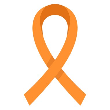 Böbrek Kanser farkındalık şerit simgesi, vektör çizim düz stil tasarım üzerinde beyaz izole. Renkli grafik