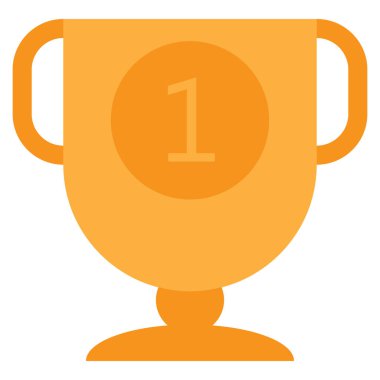 Kazanan ödül Kupası simgesi, vektör çizim düz stil tasarım üzerinde beyaz izole. Renkli grafik