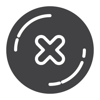 Hata düğme simge vektör, düz işareti, üzerinde beyaz izole katı piktogram dolu. Sembol, logo illüstrasyon. Piksel mükemmel grafikler