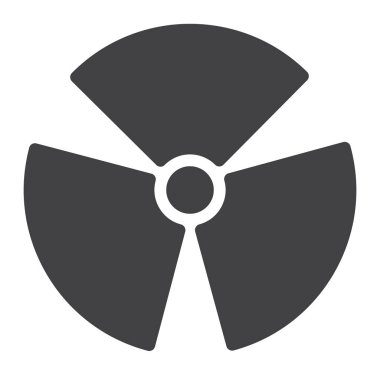 Nükleer enerji simge vektör, düz işareti, üzerinde beyaz izole katı piktogram dolu. Sembol, logo illüstrasyon. Piksel mükemmel grafikler