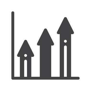 İstatistik simge vektör, düz işareti, üzerinde beyaz izole katı piktogram dolu. Sembol, logo illüstrasyon
