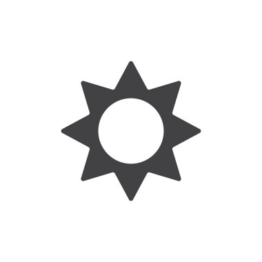 Simge vektör yaz, dolu düz işareti, üzerinde beyaz izole katı piktogram. Astroloji sembolü, logo illüstrasyon