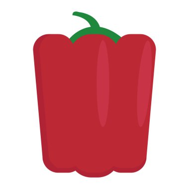 Taze kırmızı biber sebze simge, vektör çizim düz stil tasarım üzerinde beyaz izole. Renkli grafik