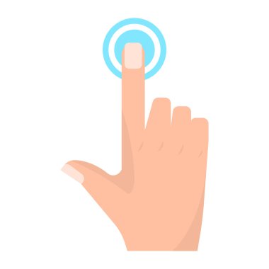 Dokun ve jestleri vektör çizim tutun. Düz stil tasarım. Renkli grafik