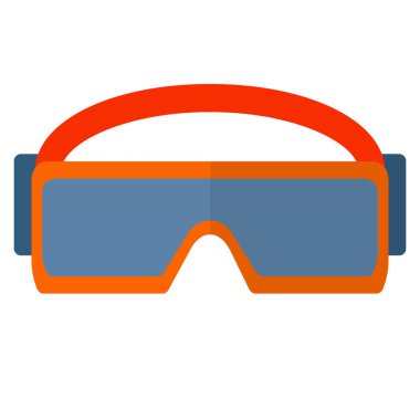 Koruyucu gözlük düz kutsal kişilerin resmi, vektör işareti, renkli sembol üzerinde beyaz izole. Sembol, logo illüstrasyon. Düz stil tasarım