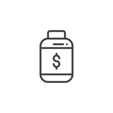 Para bağış simge vektör, düz işareti, üzerinde beyaz izole katı piktogram dolu. Sadaka sembolü, logo illüstrasyon