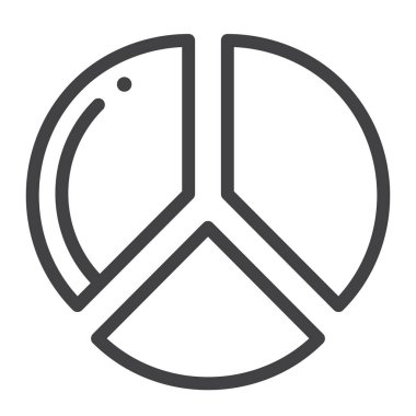 Pasta grafiği satırı simgesi, Anahat vektör işareti üzerinde beyaz izole doğrusal stil piktogram. Sembol, logo illüstrasyon. Düzenlenebilir kontur