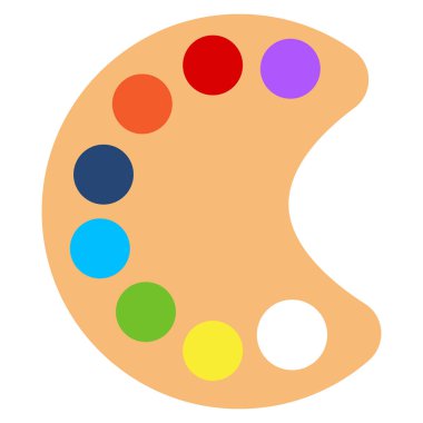 Sanat boya pallette simge, vektör çizim düz stil tasarım üzerinde beyaz izole. Renkli grafik