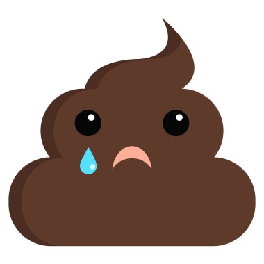 Yüz kötü kokulu kaka boku emoji düz simgesi ağlıyor, vektör işareti, renkli sembol üzerinde beyaz izole. Sembol, logo illüstrasyon. Düz stil tasarım