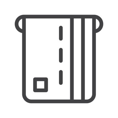 Kart satırı simgesi ekle, vektör işareti, anahat üzerinde beyaz izole doğrusal stil piktogram. Sembol, logo illüstrasyon. Düzenlenebilir inme. Piksel mükemmel vektör grafikleri