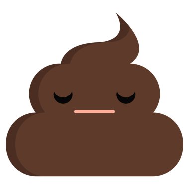 Dalgın yüz kötü kokulu kaka boku emoji düz simgesi, vektör işareti, renkli sembol üzerinde beyaz izole. Sembol, logo illüstrasyon. Düz stil tasarım