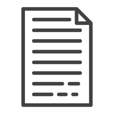 Dosyası satırı simgesi, vektör işareti, anahat üzerinde beyaz izole doğrusal stil piktogram. Sembol, logo illüstrasyon. Düzenlenebilir kontur