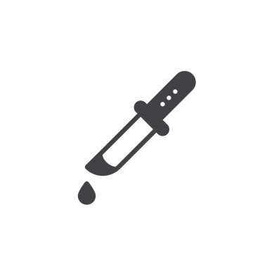 Kan damla simge vektör, dolu düz işareti, üzerinde beyaz izole katı piktogram bıçakla. Cadılar Bayramı tatil sembolü, logo illüstrasyon