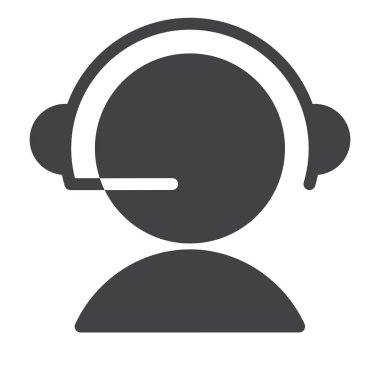 Gazeteci simge vektör, düz işareti, üzerinde beyaz izole katı piktogram dolu. Sembol, logo illüstrasyon.