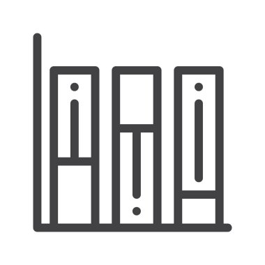 Analytics satır simgesi, Anahat vektör işareti, üzerinde beyaz izole doğrusal stil piktogram. Sembol, logo illüstrasyon. Düzenlenebilir kontur