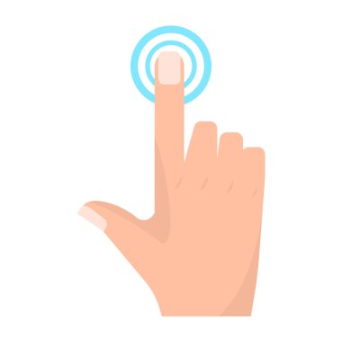 Çift dokunmatik ekran el jestleri vektör çizim dokunun. Düz stil tasarım. Renkli grafik