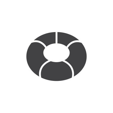 Yüzük simge vektör, dolu düz işareti, üzerinde beyaz izole katı piktogram yüzme. Sembol, logo illüstrasyon. Piksel mükemmel vektör grafikleri