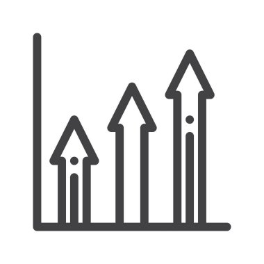 İstatistik satırı simgesi, Anahat vektör işareti üzerinde beyaz izole doğrusal stil piktogram. Sembol, logo illüstrasyon. Düzenlenebilir kontur