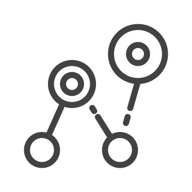 Analytics satır simgesi, Anahat vektör işareti, üzerinde beyaz izole doğrusal stil piktogram. Sembol, logo illüstrasyon. Düzenlenebilir kontur