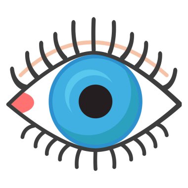 İnsan göz simgesini, vektör çizim düz stil tasarım üzerinde beyaz izole. Renkli grafik