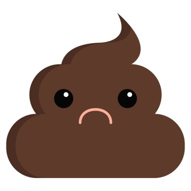 Papatyanın yüzü bok kokulu kaka emoji düz kutsal kişilerin resmi, vektör işareti, renkli sembol üzerinde beyaz izole. Sembol, logo illüstrasyon. Düz stil tasarım