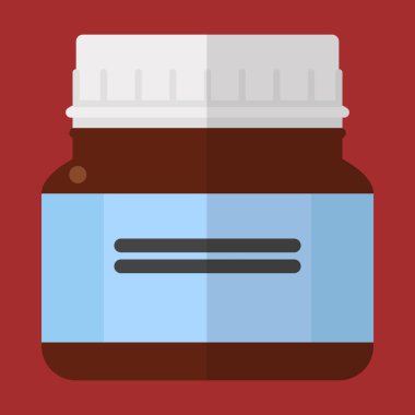 Burns illüstrasyon vektör için merhem ile jar. Düz stil tasarım. Renkli grafik