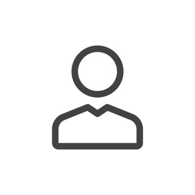 Kullanıcı satır basit simgesi, Anahat vektör işareti üzerinde beyaz izole doğrusal stil piktogram. Kişi simgesi, logo illüstrasyon. Düzenlenebilir inme. Piksel mükemmel vektör grafikleri