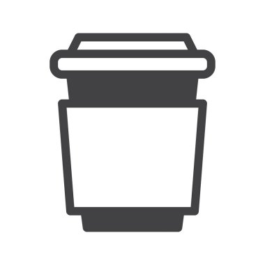 Kahve fincanı simge vektör, düz işareti, üzerinde beyaz izole katı piktogram dolu. Sembol, logo illüstrasyon. Piksel mükemmel grafikler