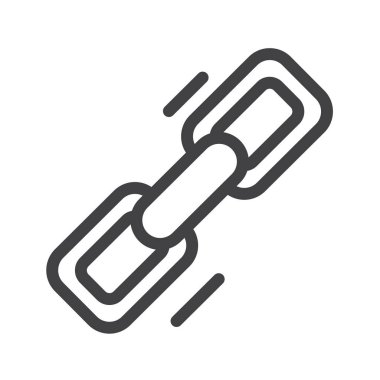 Bağlantı satırı simgesi, vektör işareti, anahat üzerinde beyaz izole doğrusal stil piktogram. Sembol, logo illüstrasyon. Düzenlenebilir kontur.