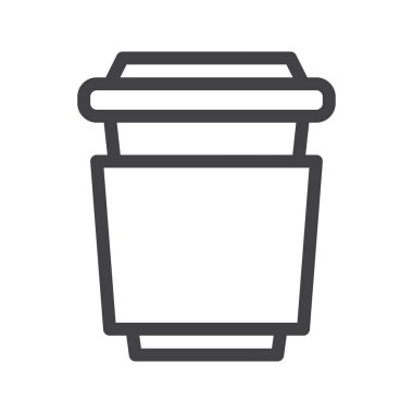 Kahve fincanı satırı simgesi, Anahat vektör işareti üzerinde beyaz izole doğrusal stil piktogram. Sembol, logo illüstrasyon. Düzenlenebilir inme. Piksel mükemmel grafikler